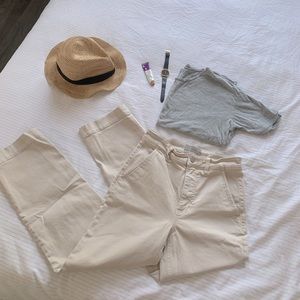 Everlane Straight Leg Crop Sz 4 in Khaki